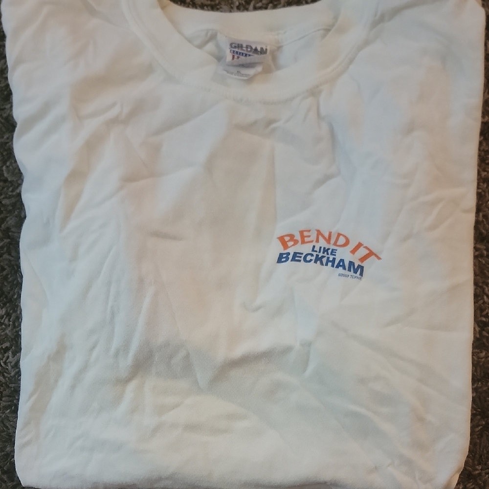 'Bend It Like Beckham' - Vintage 2003 Gildan White Studio Graphic Tee